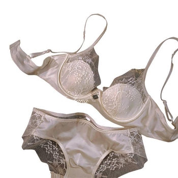 Nova francuska čipkasta satenska donje rublje za žene — push-up grudnjak, protiv opuštanja, seksi set