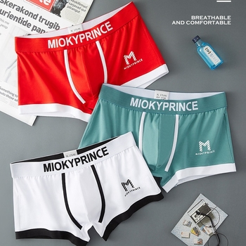 Ανδρικά μποξέρ σλιπ, μεσαίας ζώνης, βαμβακετό πλεκτό ύφασμα, αντιβακτηριακό αθλητικό εσώρουχο