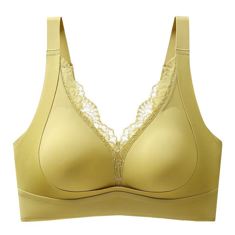 Μπούστο χωρίς ραφές με διπλό στρώμα για ανύψωση, ταινίες ζελέ για αποτροπή της χαλάρωσης, βαθύ ντεκολτέ σε V, χωρίς σύρμα, πλήρης κάλυψη με λεπτά διαμορφωμένα cups