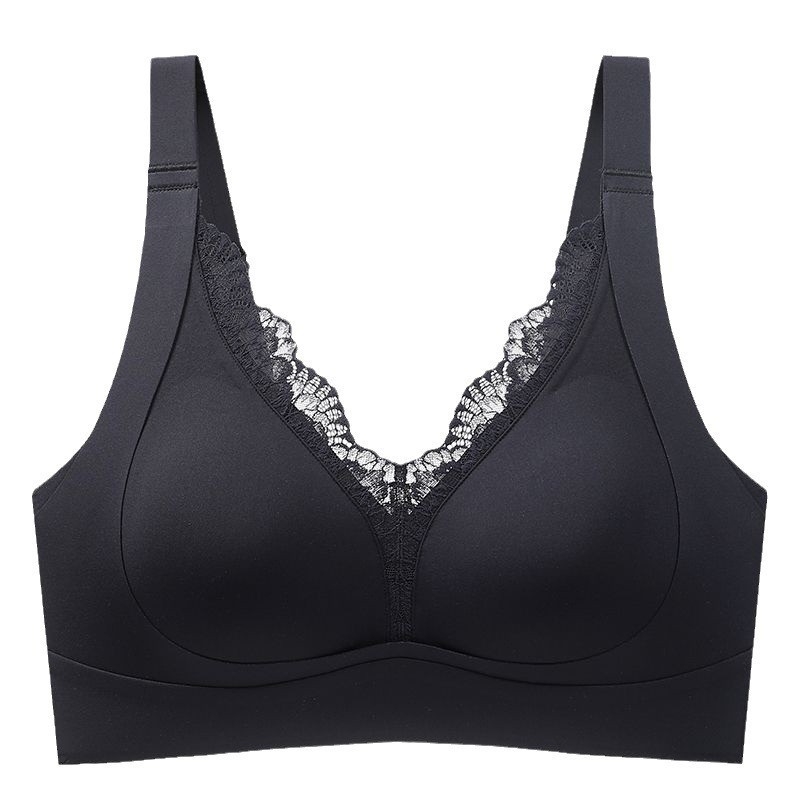 Μπούστο χωρίς ραφές με διπλό στρώμα για ανύψωση, ταινίες ζελέ για αποτροπή της χαλάρωσης, βαθύ ντεκολτέ σε V, χωρίς σύρμα, πλήρης κάλυψη με λεπτά διαμορφωμένα cups