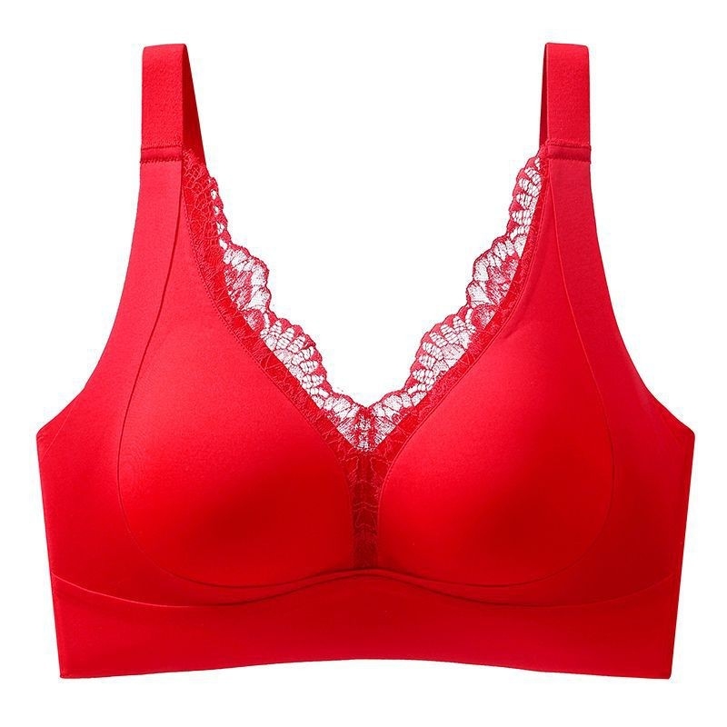 Μπούστο χωρίς ραφές με διπλό στρώμα για ανύψωση, ταινίες ζελέ για αποτροπή της χαλάρωσης, βαθύ ντεκολτέ σε V, χωρίς σύρμα, πλήρης κάλυψη με λεπτά διαμορφωμένα cups