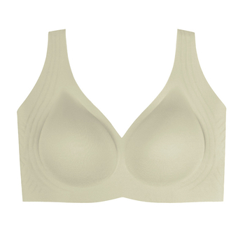 Vezeték nélküli, teljes kosaras melltartó, puha támasz, dupla vállpánt, oldalsó mellek összegyűjtése, formázott kosár vékony felső és vastag alsó rész, lélegző nylon
