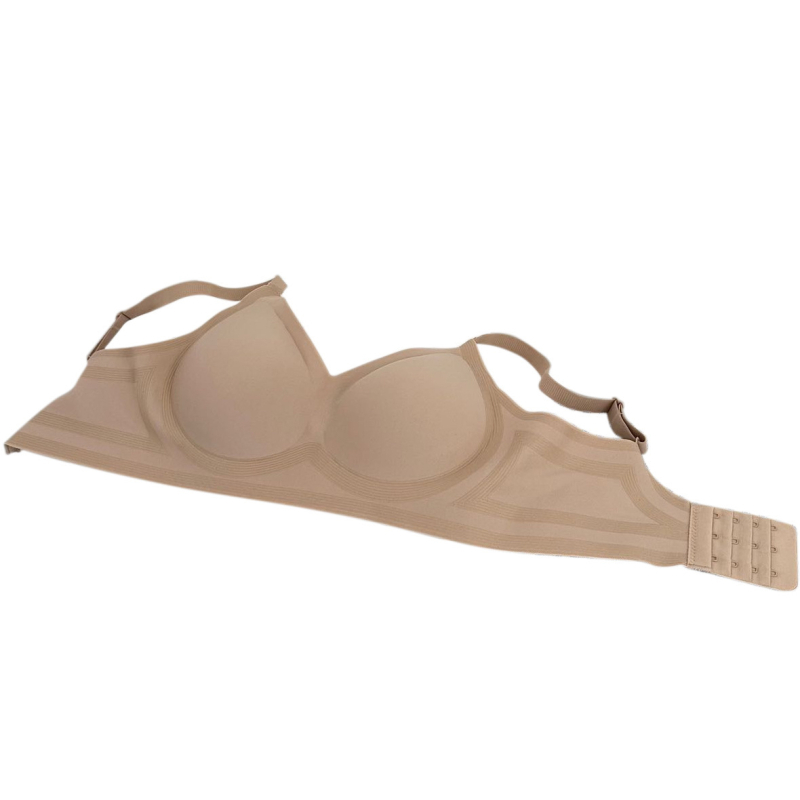 Bešiv grudnjak za lifting s tankim oblikovanim košaricama; materijal: najlon Ice Silk; podstava: spandex 30-50%; kaiševi fiksni dvostruki; zatvarač pozadi četiri reda kopči