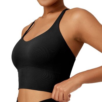 Jogos viršūnė su įmontuotais puodeliais, smūgių sugeriantis, kvėpuojantis nugaros dizainas, krūties pagalvėlė, moterims skirta sportinė apranga (Audinys: Nailonas 79% + Spandeks 21%; Puodelio tipas: Pilnas; Puodelio forma: Plona; Dirželiai: Fiksuoti dvigub