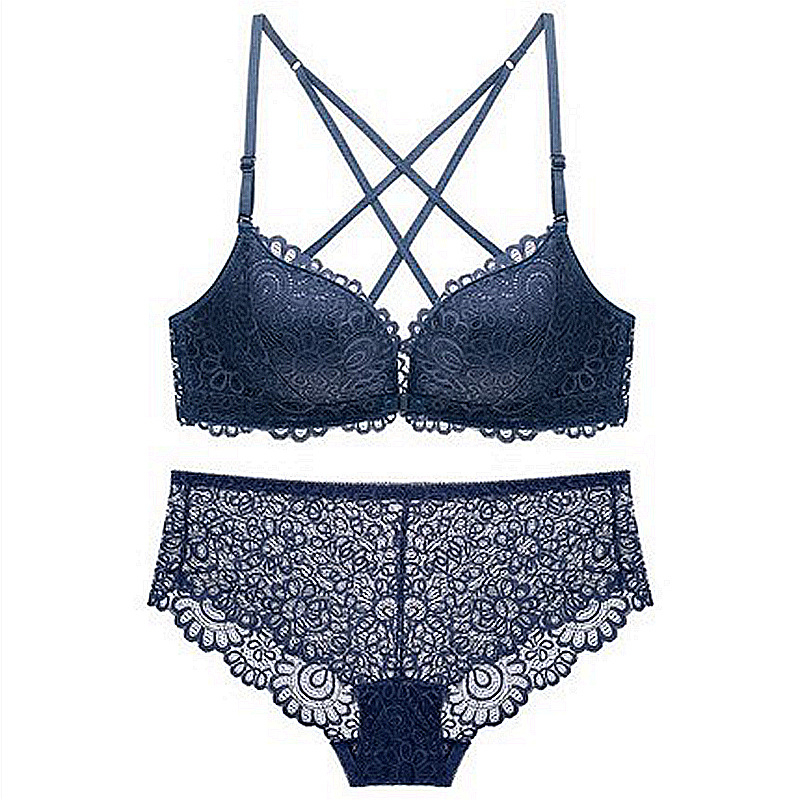 Mezgininė liemenėlė su atviru nugara, push-up, priekinis užsegimas, 3/4 kuprai, puodelio formos: viršuje plonas, apačioje storesnė, nailono pamušalas