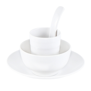 Četverodijelni melaminski set posuđa od melamina, ovalni oblik, jednostavan uzorak, moderan minimalistički stil