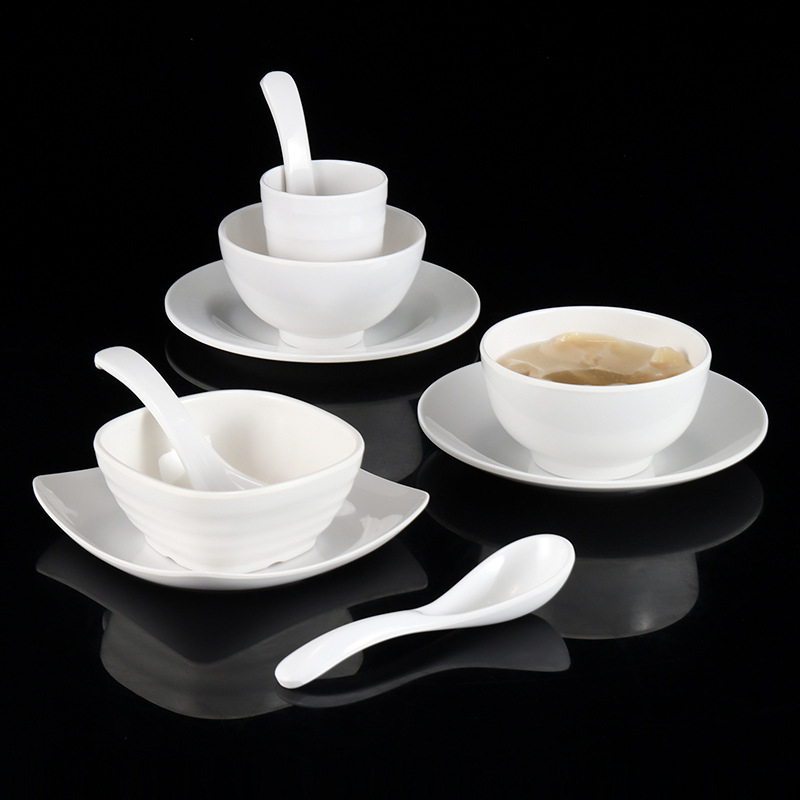 Četverodijelni melaminski set posuđa od melamina, ovalni oblik, jednostavan uzorak, moderan minimalistički stil