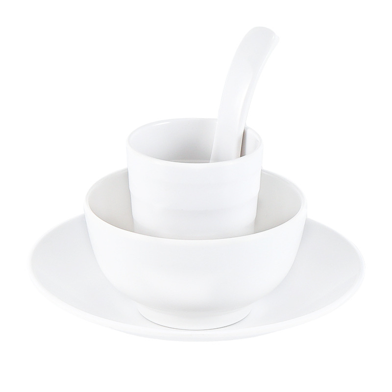 Četverodijelni melaminski set posuđa od melamina, ovalni oblik, jednostavan uzorak, moderan minimalistički stil