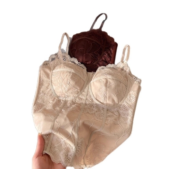 Čipkasti top za žene — mrežasti materijal, najlon s elastanom, tanke naramenice, cvjetni uzorak