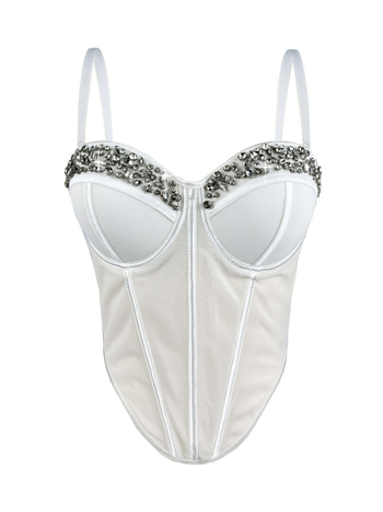 Montisha korsetski cami sling stil, uski kroj, poliester, odvojive naramenice, dizajn fishbone