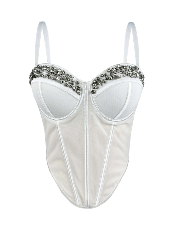 Montisha korsetski cami sling stil, uski kroj, poliester, odvojive naramenice, dizajn fishbone