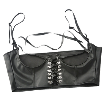 Corseu talie cu inel din oțel în formă de oase de pește – piele artificială, cataramă PU, închidere cu cârlig, lățime groasă (>4 cm)