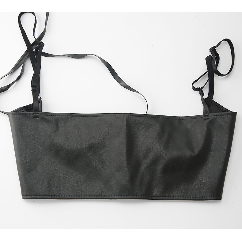 Corseu talie cu inel din oțel în formă de oase de pește – piele artificială, cataramă PU, închidere cu cârlig, lățime groasă (>4 cm)