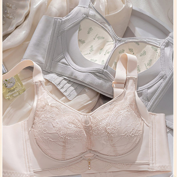 Бюстгальтер за оформяне, безжичен дизайн, пълна чашка, тънка формована чашка, закопчаване гръб четири реда куки