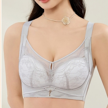 Бюстгальтер за оформяне, безжичен дизайн, пълна чашка, тънка формована чашка, закопчаване гръб четири реда куки
