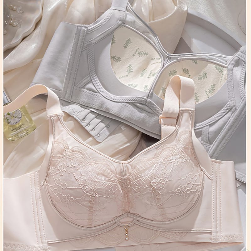 Бюстгальтер за оформяне, безжичен дизайн, пълна чашка, тънка формована чашка, закопчаване гръб четири реда куки