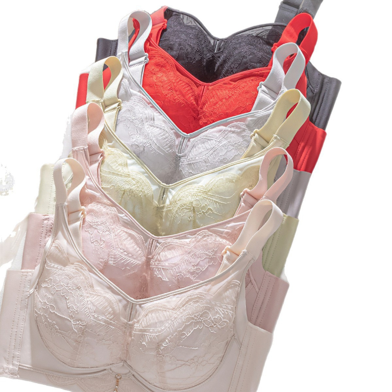 Бюстгальтер за оформяне, безжичен дизайн, пълна чашка, тънка формована чашка, закопчаване гръб четири реда куки