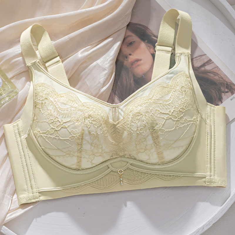 Бюстгальтер за оформяне, безжичен дизайн, пълна чашка, тънка формована чашка, закопчаване гръб четири реда куки