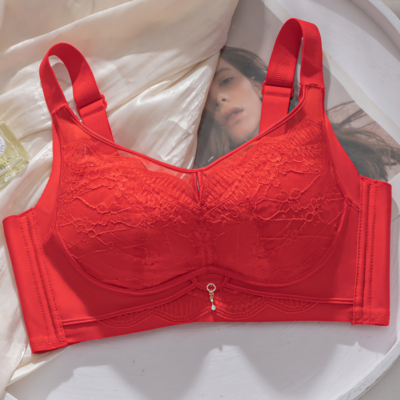 Бюстгальтер за оформяне, безжичен дизайн, пълна чашка, тънка формована чашка, закопчаване гръб четири реда куки