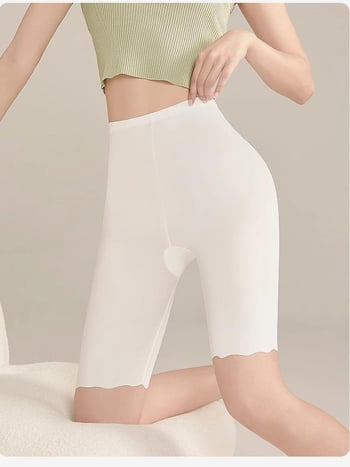 Ženske Ice Silk sigurne šorceve, prozračne, do koljena, visoki struk, Nylon-Spandex