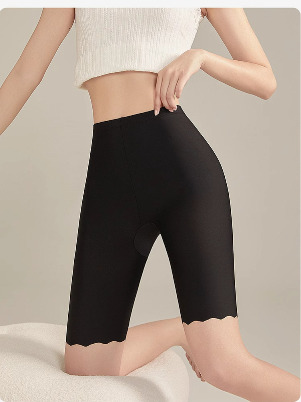 Ženske Ice Silk sigurne šorceve, prozračne, do koljena, visoki struk, Nylon-Spandex