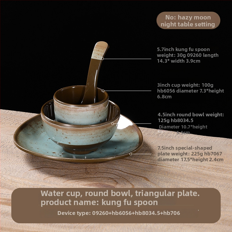 Melamiini lauanõude komplekt nelja osaga – portselanitaoline glasuurmotiiv, kaasaegne stiil, Belein bränd, kohandatav