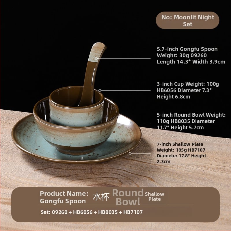 Melamiini lauanõude komplekt nelja osaga – portselanitaoline glasuurmotiiv, kaasaegne stiil, Belein bränd, kohandatav