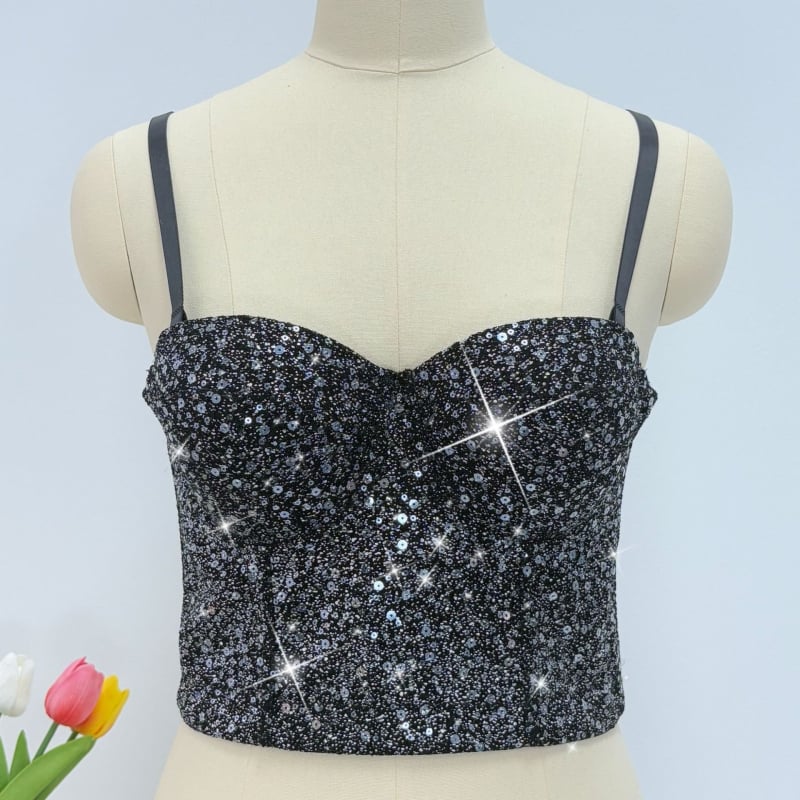 Freya Slim-Fit Top s Pajetama Fishbone Corset, Tube Top, Uklonjive Trake