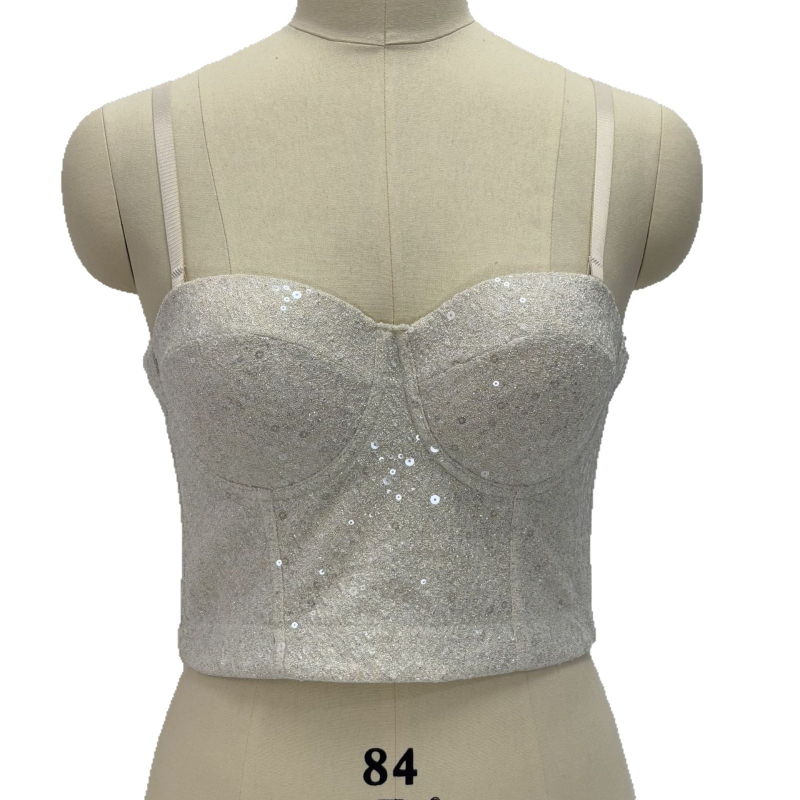 Freya Slim-Fit Top s Pajetama Fishbone Corset, Tube Top, Uklonjive Trake