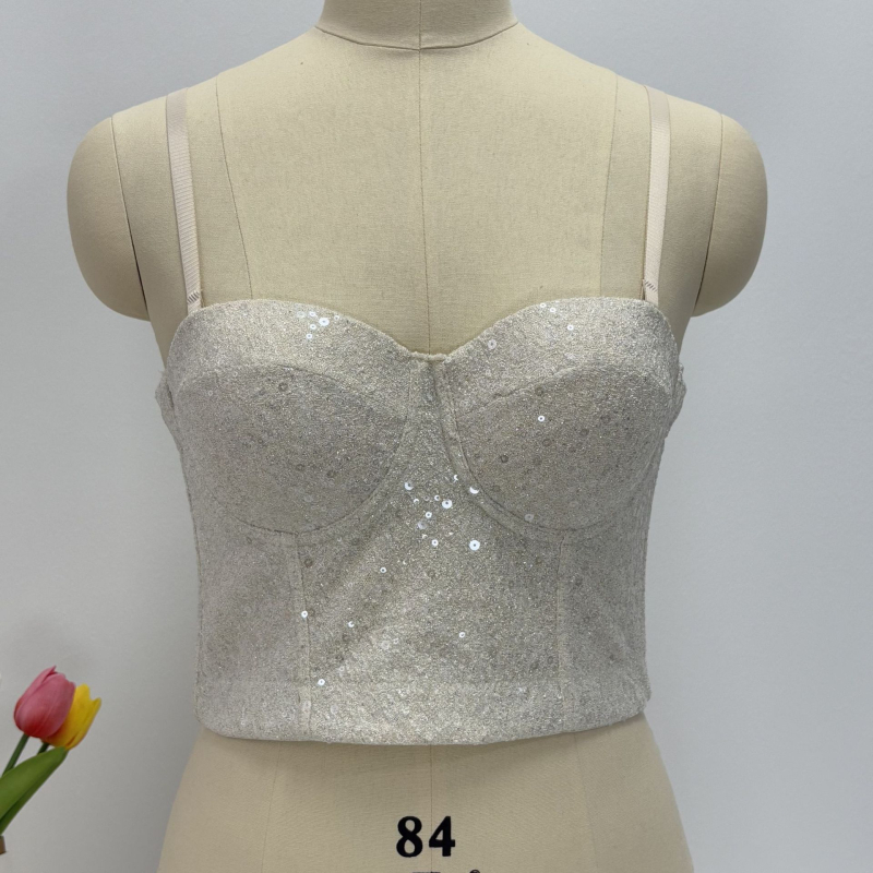 Freya Slim-Fit Top s Pajetama Fishbone Corset, Tube Top, Uklonjive Trake