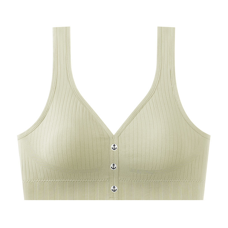 Безжичен спортен сутиен-жилетка, нейлонов основен плат, чашка 3/4 със средна формовка, презрамки фиксирани двойни