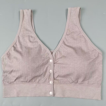 Dojančios liemenėlė be siūlių, priekiniame užsegime sagtys, vest stiliaus, fiksuoti puodeliai, nailono audinys