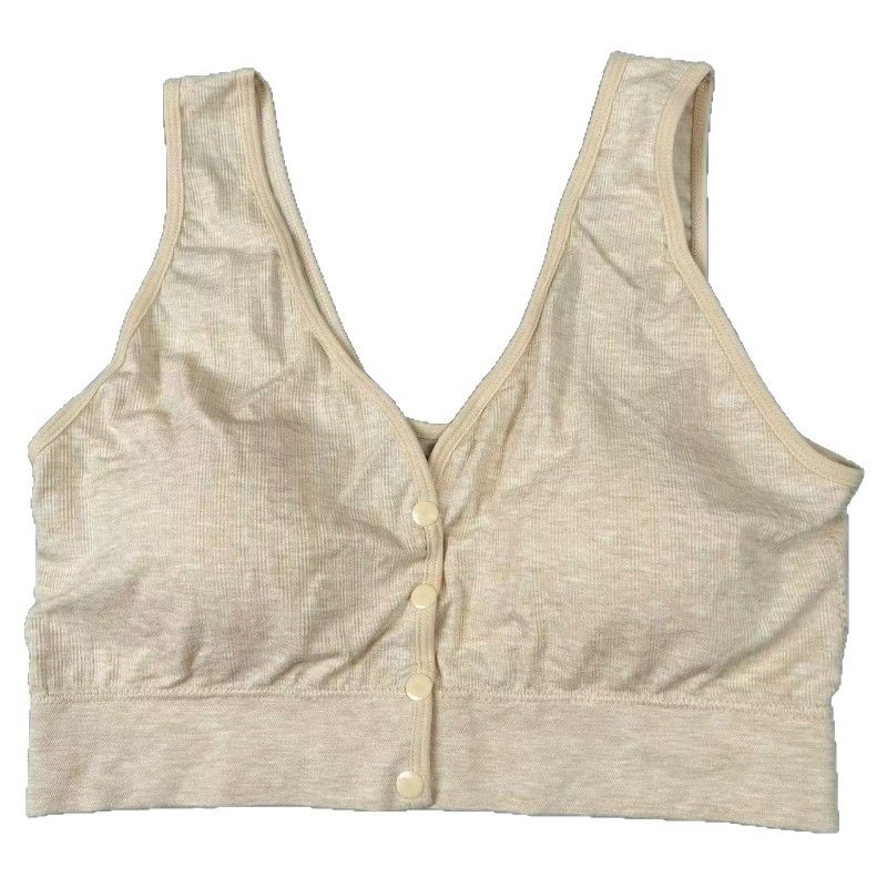 Dojančios liemenėlė be siūlių, priekiniame užsegime sagtys, vest stiliaus, fiksuoti puodeliai, nailono audinys