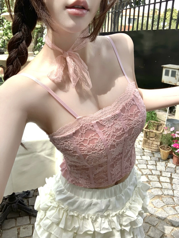 Čipkasti tube top od najlona, 1/2 kupa, srednji oblik košarice, bez leđa