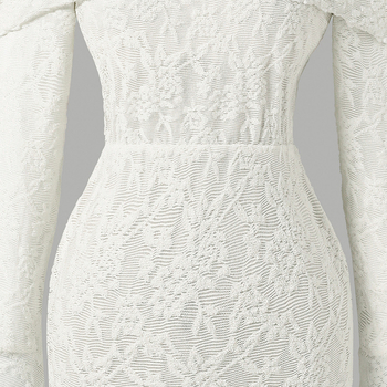 Παιδικό φόρεμα σε Α-γραμμή με δαντέλα από πολυεστέρα, χωρίς τιράντες, μανίκια τύπου τρομπέτας