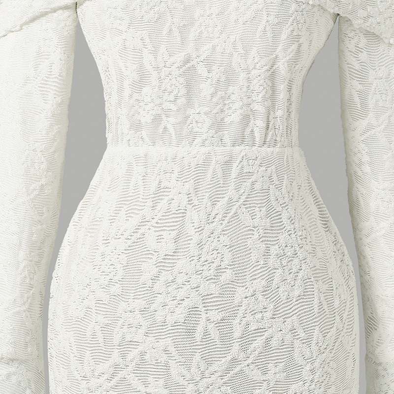 Παιδικό φόρεμα σε Α-γραμμή με δαντέλα από πολυεστέρα, χωρίς τιράντες, μανίκια τύπου τρομπέτας