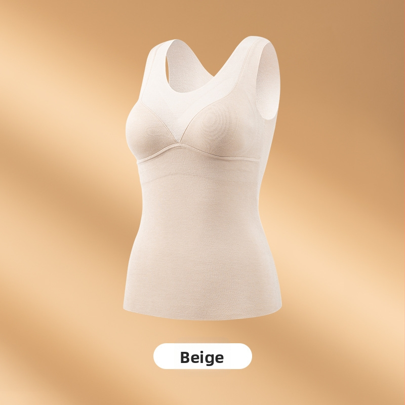 Ženska termalna majica s integriranim košaricama i jastučićem za prsima – pull-on top, acryl tkanina, žametna podstava, oblikovanje tijela