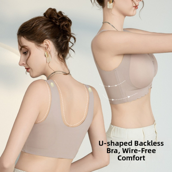 Žindymo liemenėlė su priekinio užsegimo; nailono audinys; fiksuotos dvigubos petnešos; ploni formuoti kaušeliai; skirta po gimdymo.