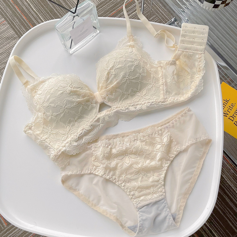 Seksi francuski čipkasti grudnjak za male grudi, bežični, podizanje i oblikovanje, prozračan i udoban