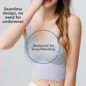 Žindymo viršus su fiksuotomis dvigubomis petimis, ploni formuoti puodeliai, be plieno žiedo, nailono audinys, laktacija visose stadijose