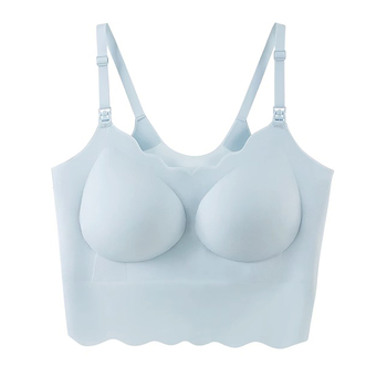 Žindymo viršus su fiksuotomis dvigubomis petimis, ploni formuoti puodeliai, be plieno žiedo, nailono audinys, laktacija visose stadijose