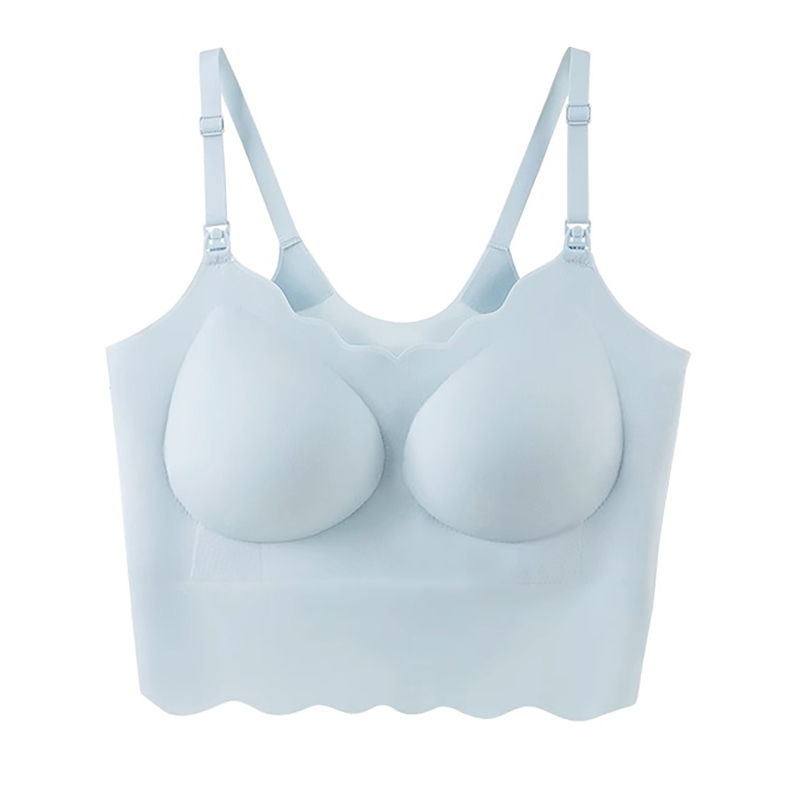 Žindymo viršus su fiksuotomis dvigubomis petimis, ploni formuoti puodeliai, be plieno žiedo, nailono audinys, laktacija visose stadijose