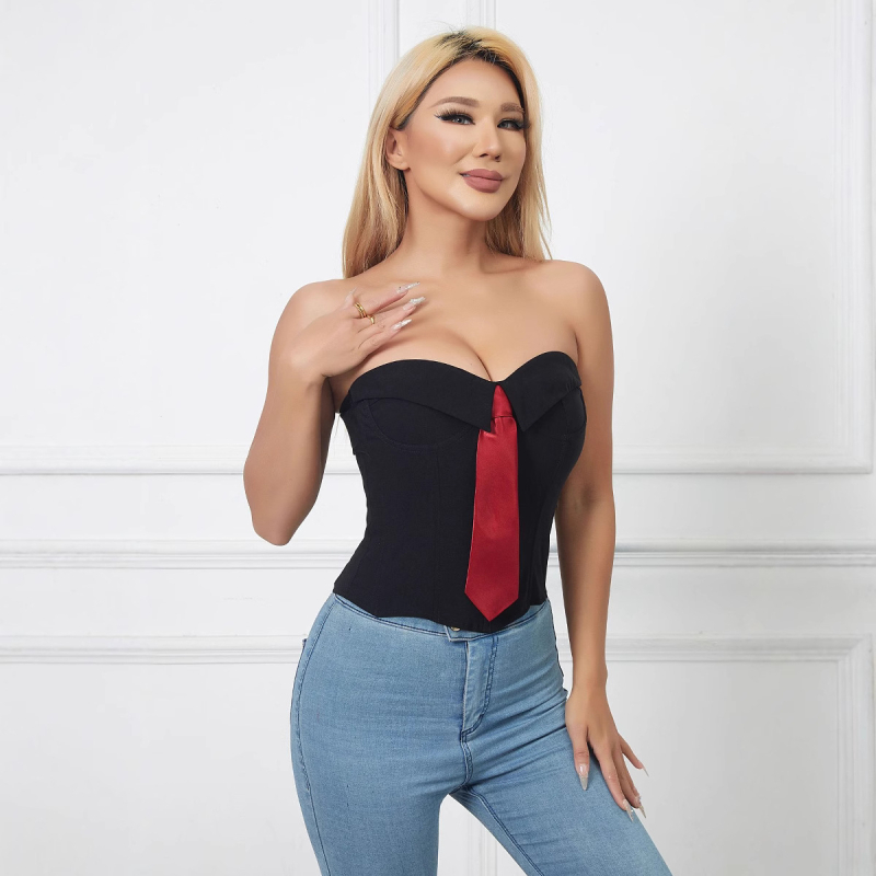 Viscose wrap bustier top s ribom kostima za oblikovanje tijela (Viscose • Bra wrap/tube top • Gather, Push up, Adjustable • 3/4 cup • Up to the abdomen)