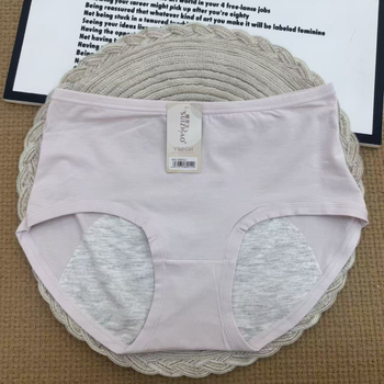 Γυναικείος εσώρουχος περιόδου, αναπνεύσιμος βαμβακερός ιστός 70–80%, μεσαία ζώνη μέσης, επένδυση 100% βαμβάκι, απλό ύφανση