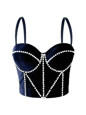 Camisolă din catifea cu model 3D, croială Slim, lungime ultra-scurtă, material poliester