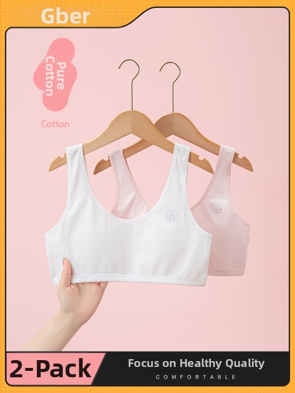 Tütarlapsele mõeldud õmblusteta puuvillane rinnahoidja arengu faasiks, turvalisuse klass A, 95% puuvill