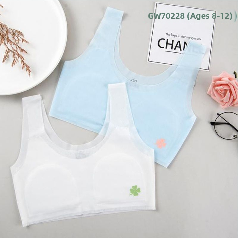 Tütarlapsele mõeldud õmblusteta puuvillane rinnahoidja arengu faasiks, turvalisuse klass A, 95% puuvill