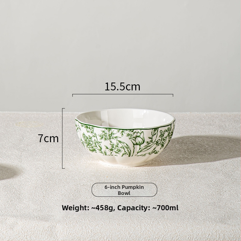 Porcelánová súprava riadu s kvetinovým vzorom — Rainforest séria, kruhový tvar, moderný minimalistický štýl