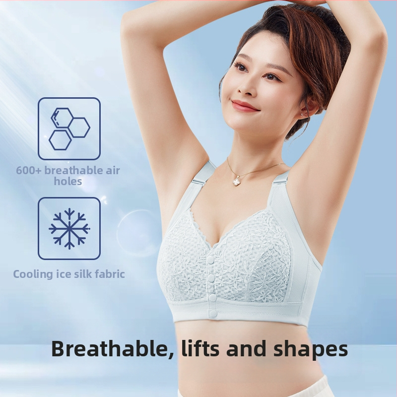 Podprsenka v štýle vesty, bez kovových výstuží, s predným zapínaním, plný košík, hlavný materiál nylon