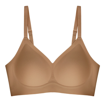 Νάιλον σουτιέν με πλήρεις κάψες από σφουγγάρι, χωρίς ραφές, σταθερά διπλά λουριά, πίσω κούμπωμα με τρεις σειρές